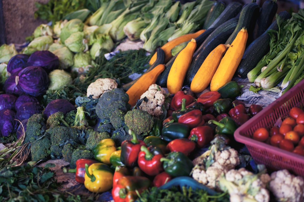Variety of healthy whole foods